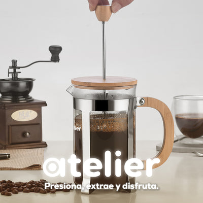 Cafetera Francesa 800Ml Atelier Prensa Vidrio Acero Portatil