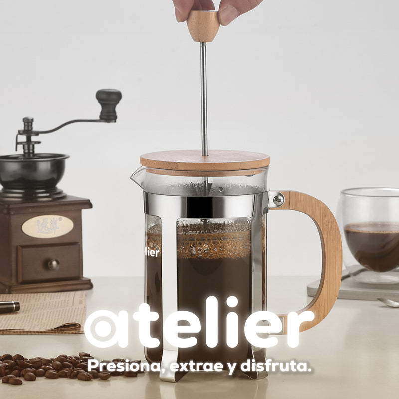 Cafetera Francesa 800Ml Atelier Prensa Vidrio Acero Portatil