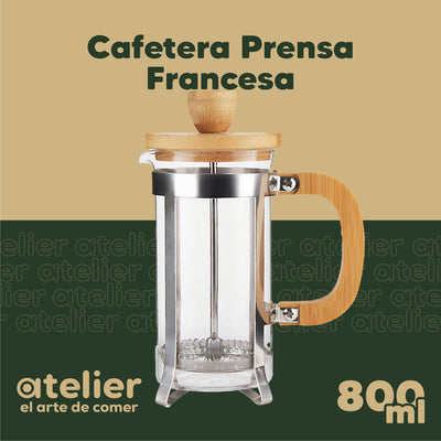 Cafetera Francesa 800Ml Atelier Prensa Vidrio Acero Portatil