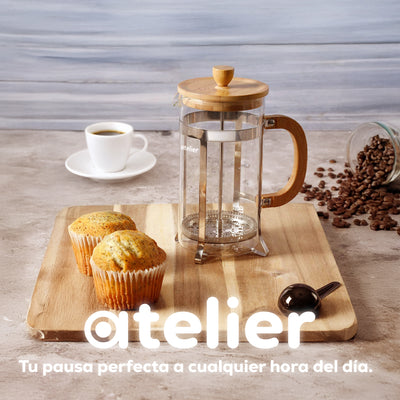 Cafetera Francesa 800Ml Atelier Prensa Vidrio Acero Portatil