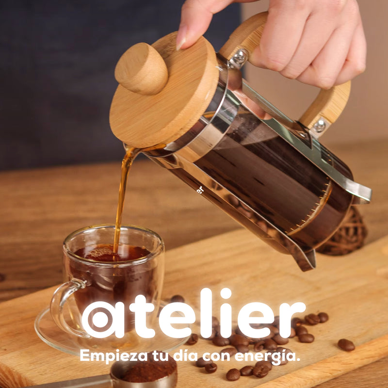 Cafetera Francesa 800Ml Atelier Prensa Vidrio Acero Portatil