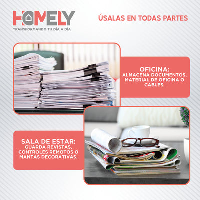 Cajas Organizadoras Homely Tapa Tela Impermeable 22L Set X2