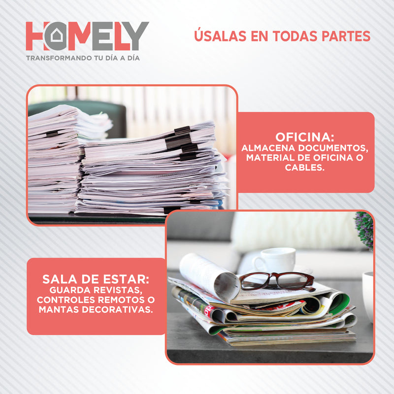 Cajas Organizadoras Homely Tapa Tela Impermeable 22L Set X2