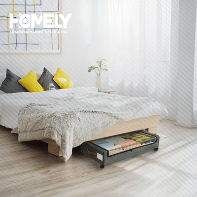 Cajas Organizadoras Bajo Cama Homely Carrito Ruedas 48L Set X2
