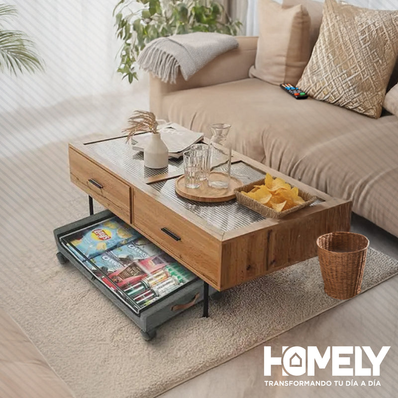 Cajas Organizadoras Bajo Cama Homely Carrito Ruedas 48L Set X2