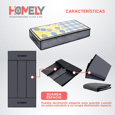 Bolsas Organizadoras Bajo Cama Homely Contenedor 90L Set X2