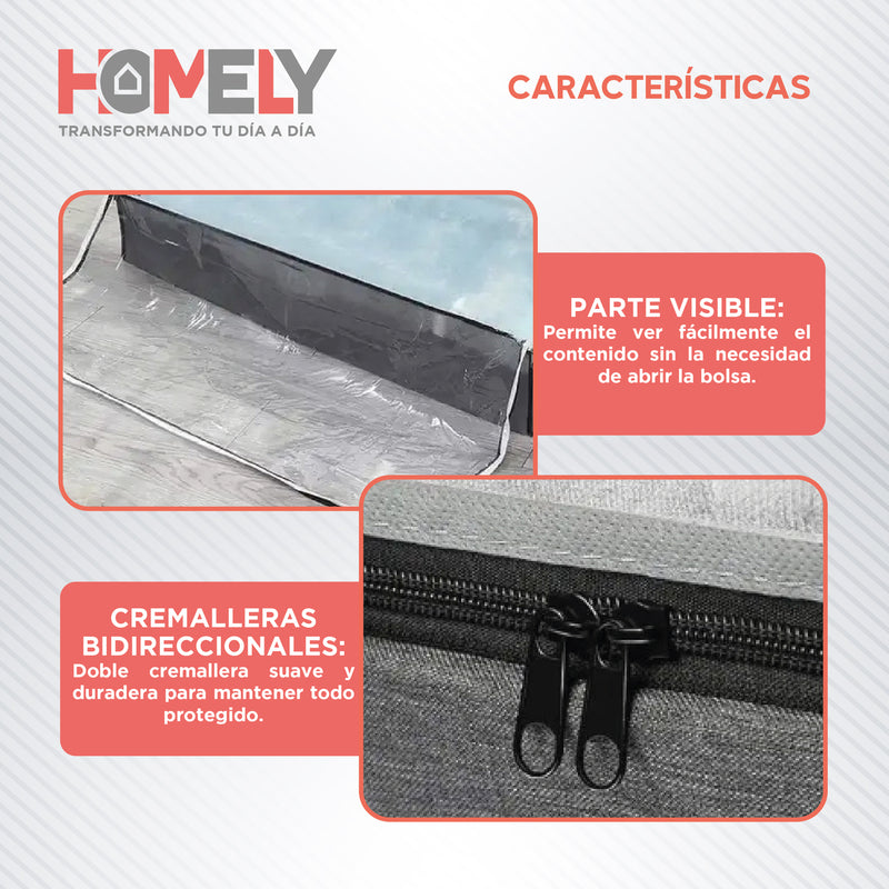 Bolsas Organizadoras Bajo Cama Homely Contenedor 90L Set X2