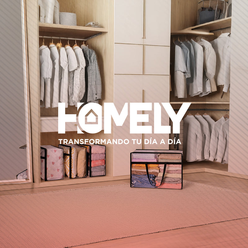 Bolsas Organizadoras Almacenamiento Homely Cajas plasticas Pvc Transparente 40 Litros Set X4