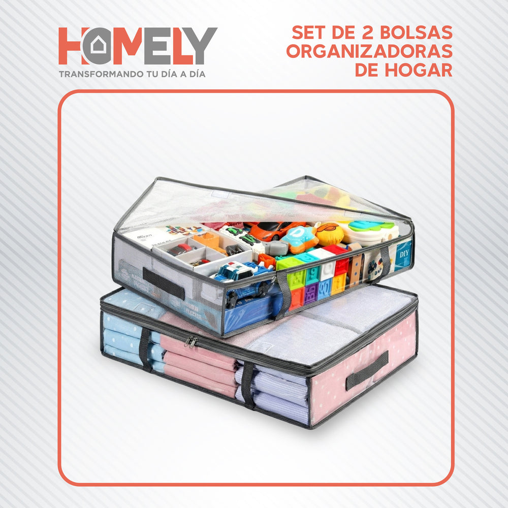 Set de 2 bolsas organizadoras de hogar Homely