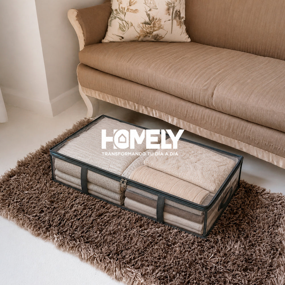 Organización del dormitorio con bolsas bajo cama Homely