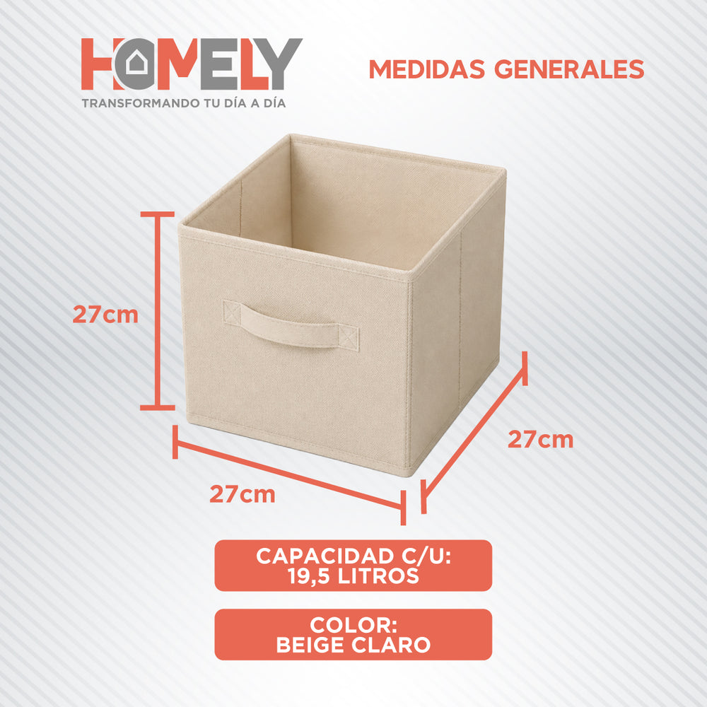 Medidas de la caja: 27 x 27 x 27 cm, 19,5 litros, beige claro