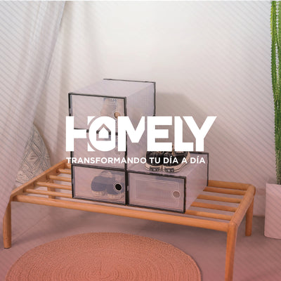 Caja Organizadora Zapatos Apilables Homely Transparente Set X2 33 X 14 X 23 Cm
