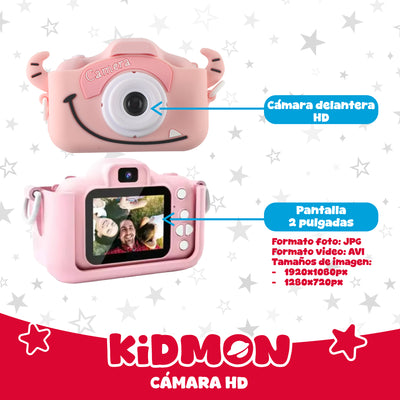 Camara Digital Para Niños Kidmon Hd 1080P Pantalla 2 Pulgadas Infantil Foto Video Juegos