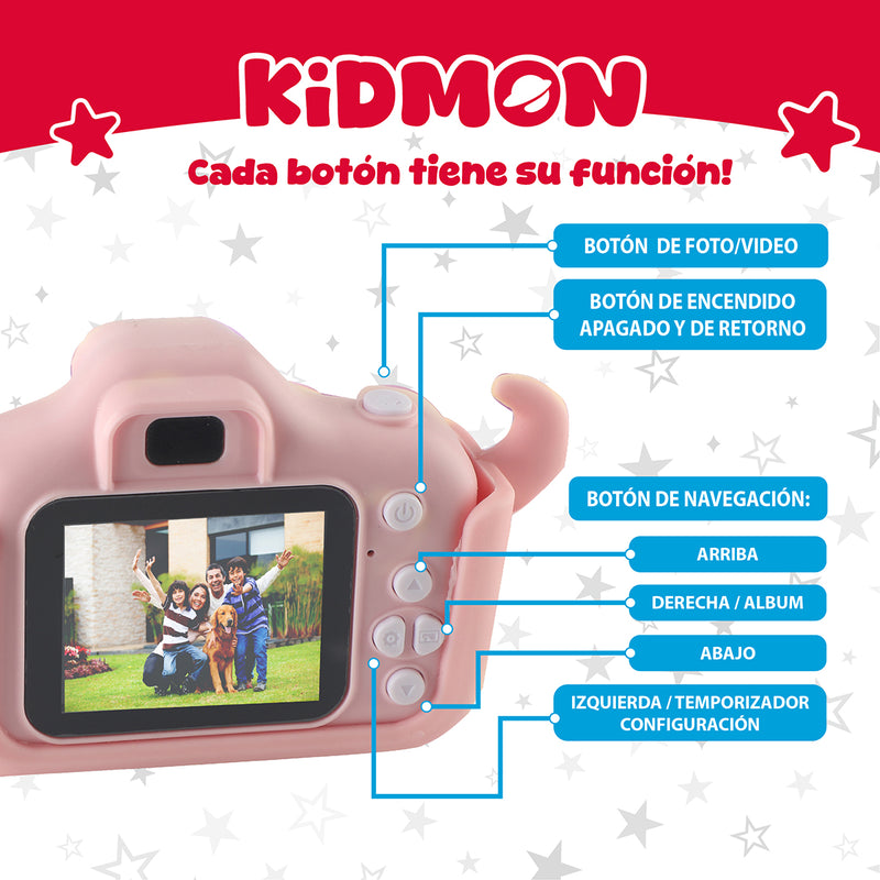 Camara Digital Para Niños Kidmon Hd 1080P Pantalla 2 Pulgadas Infantil Foto Video Juegos