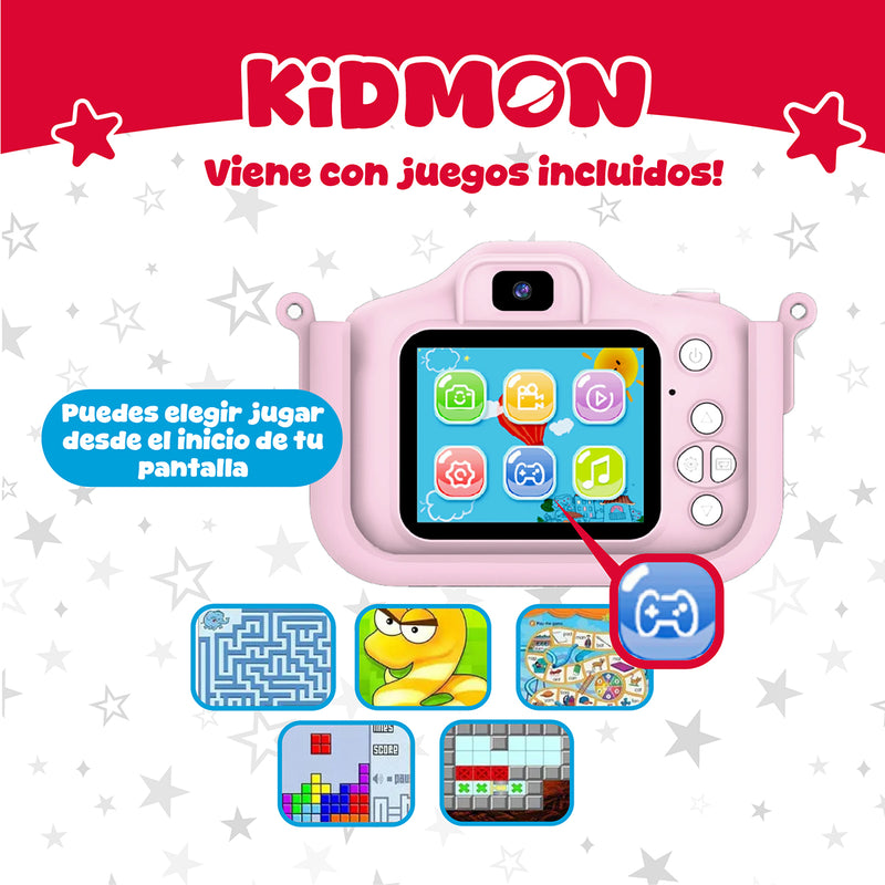 Camara Digital Para Niños Kidmon Hd 1080P Pantalla 2 Pulgadas Infantil Foto Video Juegos