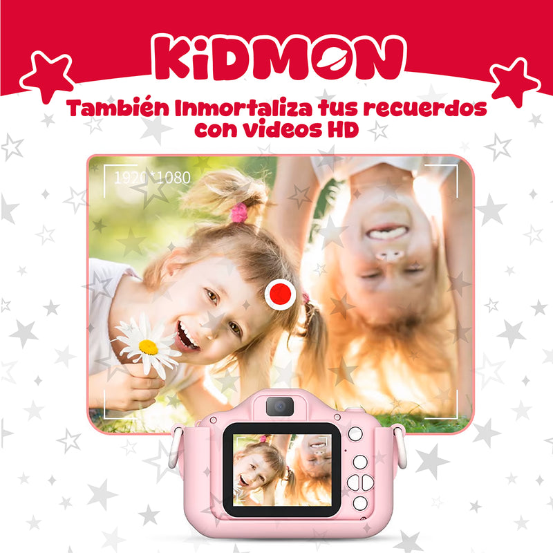 Camara Digital Para Niños Kidmon Hd 1080P Pantalla 2 Pulgadas Infantil Foto Video Juegos