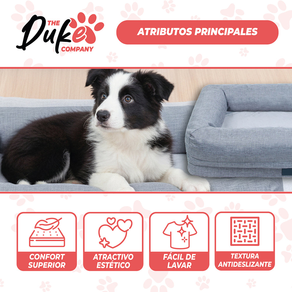 Cama de Perro Cuadrada Talla M 70x50 cm Gris