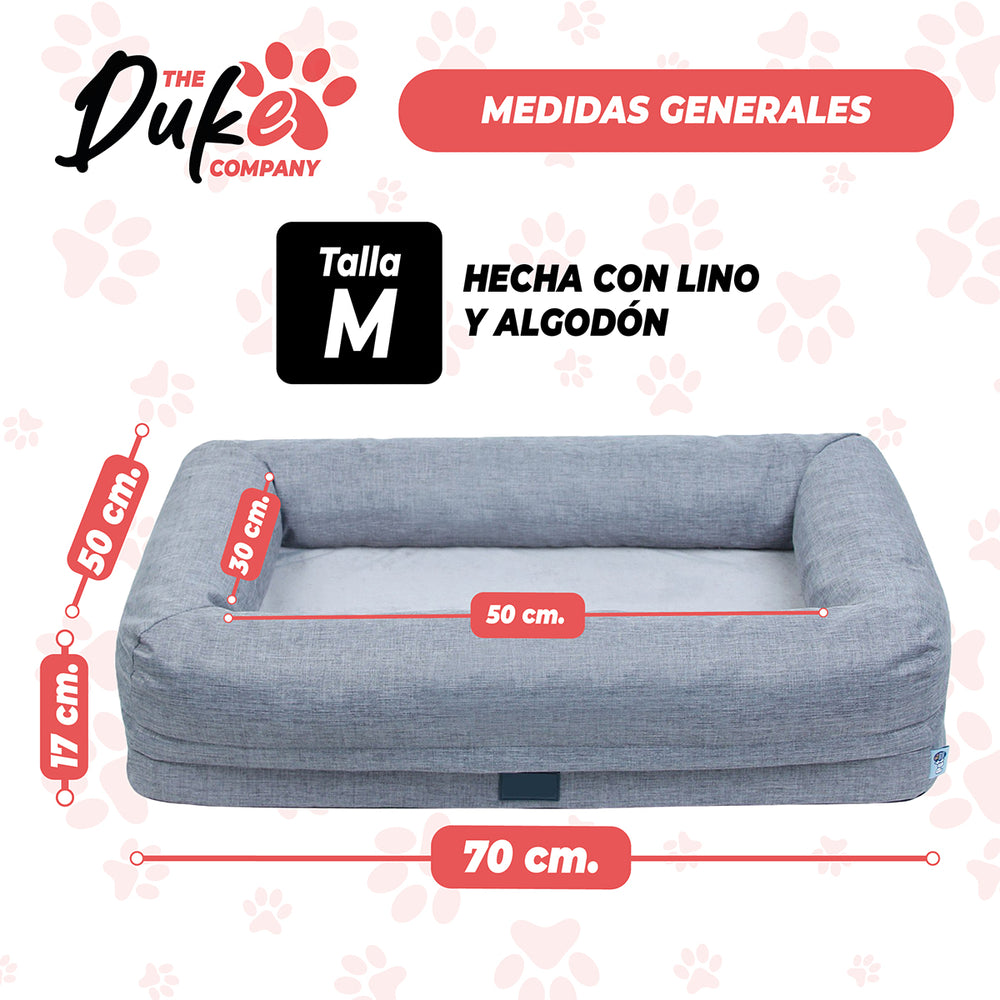 Cama de Perro Cuadrada Talla M 70x50 cm Gris