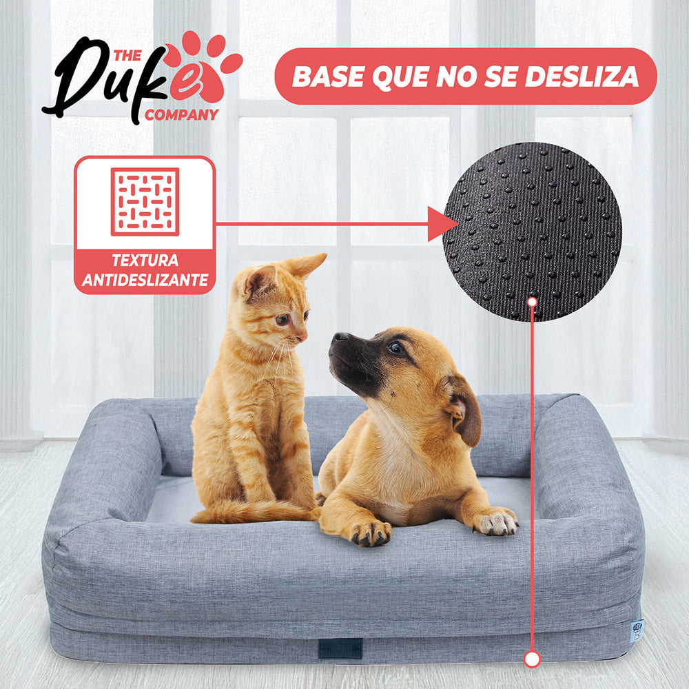 Cama de Perro Cuadrada Talla M 70x50 cm Gris