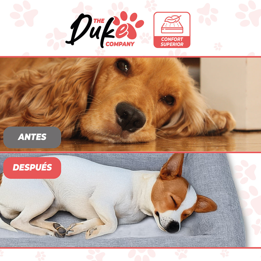 Cama de Perro Cuadrada Talla M 70x50 cm Gris