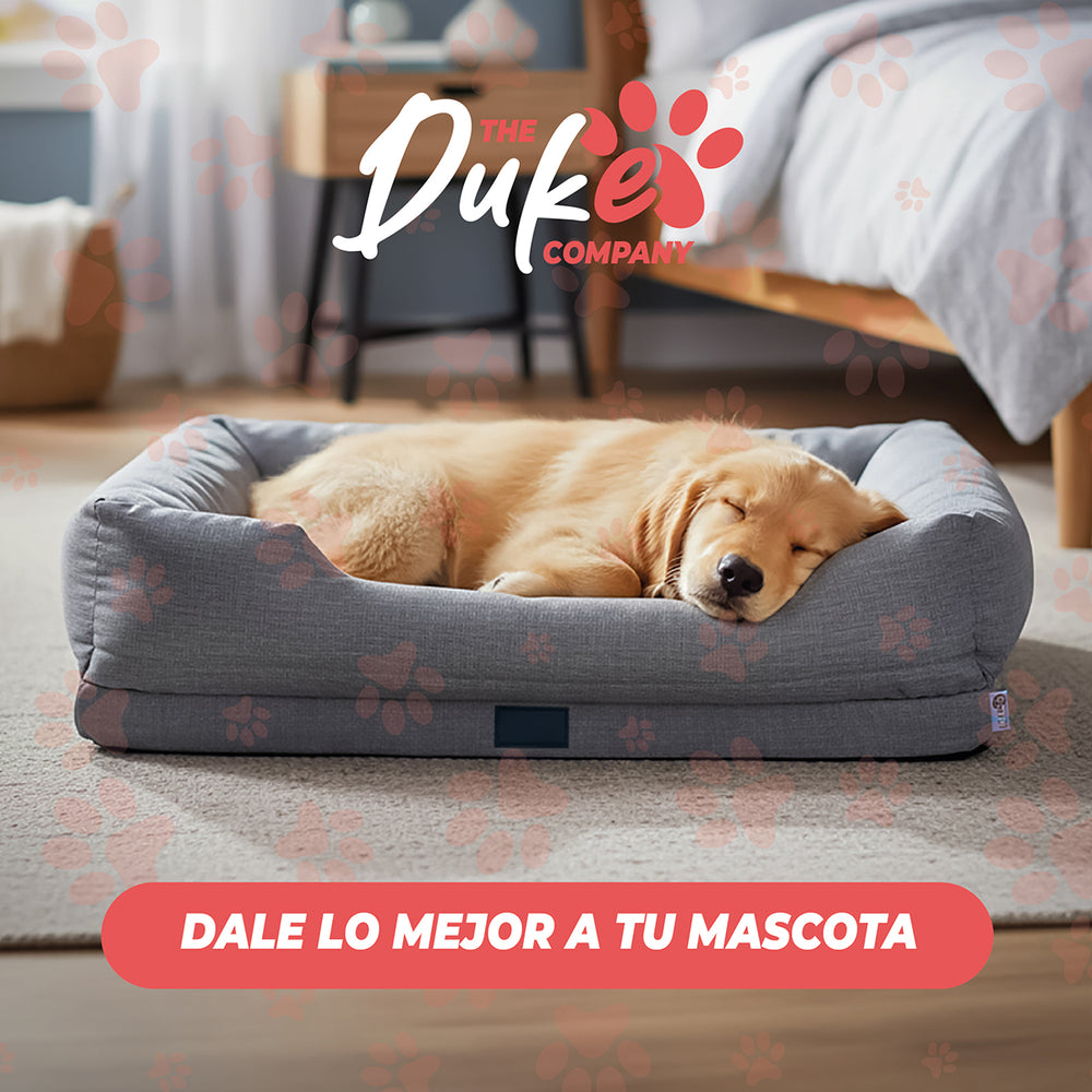 Cama de Perro Cuadrada Talla M 70x50 cm Gris