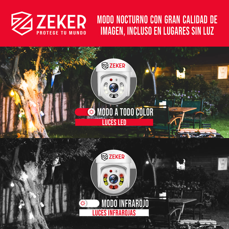 Cámara de Seguridad Wifi Exterior Impermeable Zeker 2MP 5G