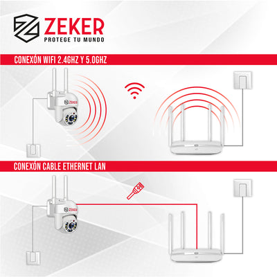 Cámara de Seguridad Wifi Exterior Impermeable Zeker 2MP 5G