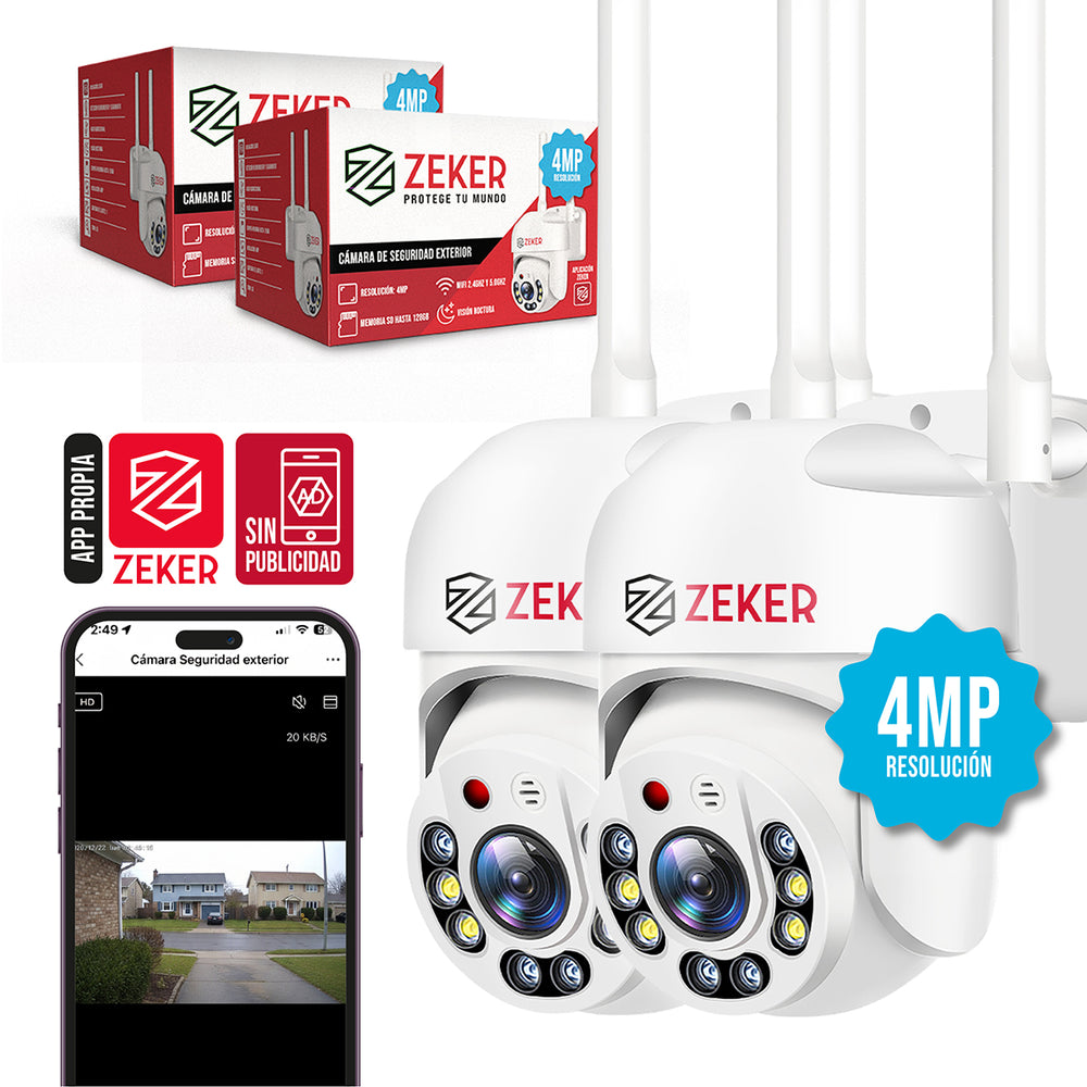 Pack x2 Cámara de Seguridad Exterior 4MP 2.4G