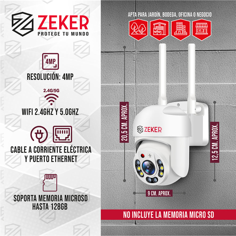 Pack x2 Cámara de Seguridad Exterior 4MP 2.4G