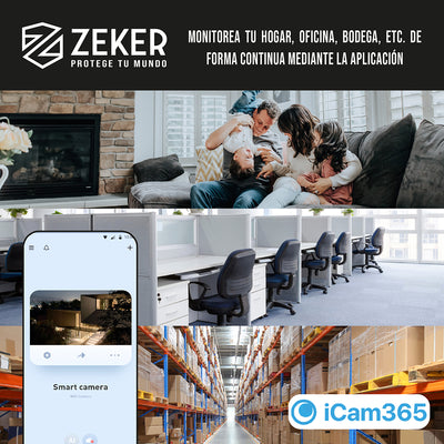 Camara De Seguridad Wifi Exterior Impermeable Zeker 4mp 5g