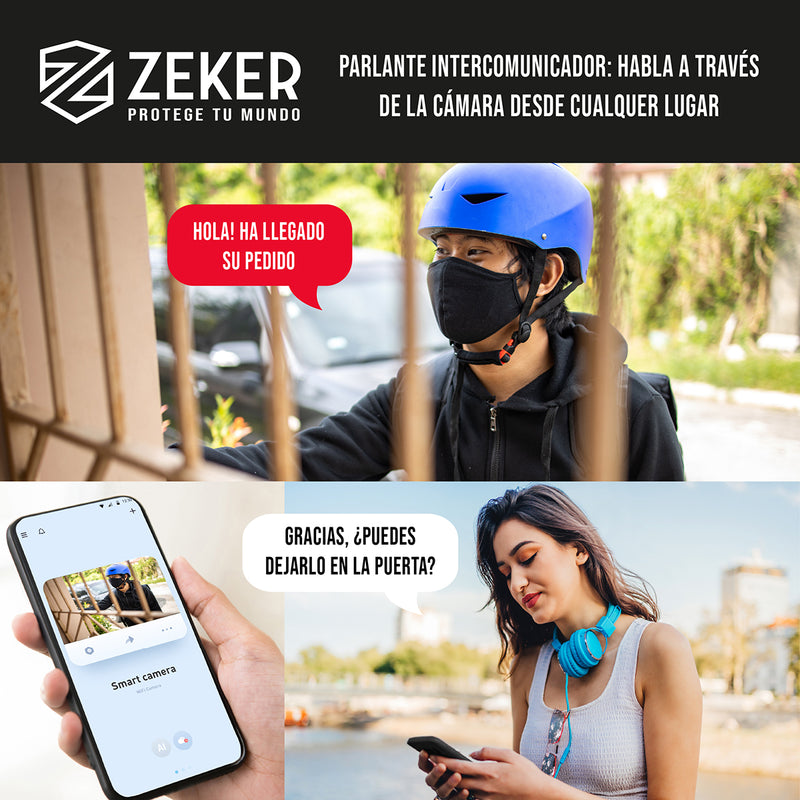 Camara De Seguridad Wifi Exterior Impermeable Zeker 4mp 5g