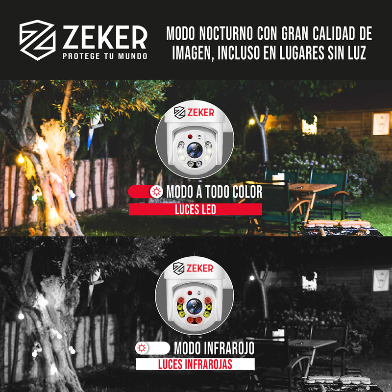 Pack X2 Camara De Seguridad Wifi Impermeable Zeker 4mp 5g