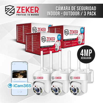 Pack X3 Camara De Seguridad Wifi Impermeable Zeker 4mp 5g