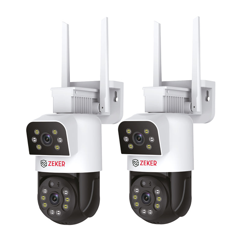 Pack x2 Cámara De Seguridad 5G Zeker Doble 4MP Impermeable