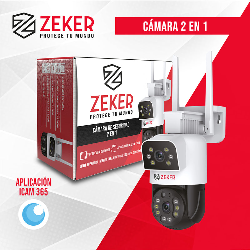 Cámara De Seguridad 5G Zeker Doble 4MP Exterior Impermeable