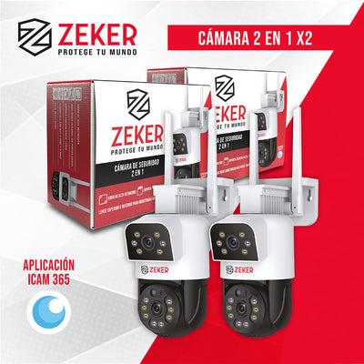 Pack x2 Cámara De Seguridad 5G Zeker Doble 4MP Impermeable