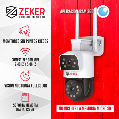 Cámara De Seguridad 5G Zeker Doble 4MP Exterior Impermeable