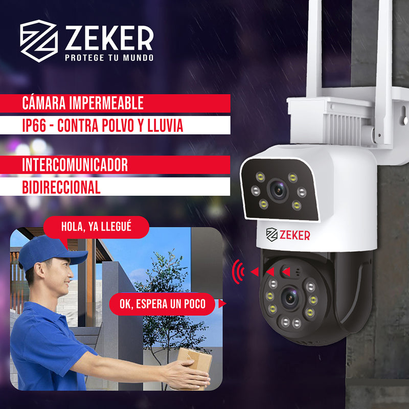 Pack x2 Cámara De Seguridad 5G Zeker Doble 4MP Impermeable