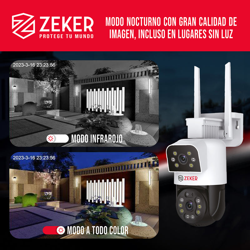 Pack x2 Cámara De Seguridad 5G Zeker Doble 4MP Impermeable