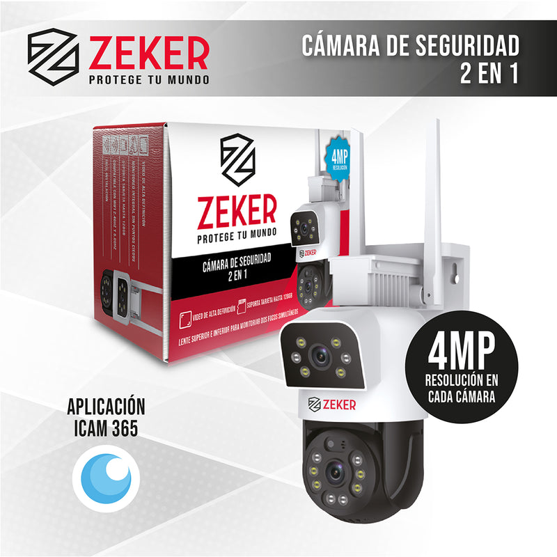 Camara De Seguridad 5g Zeker Doble 8mp Exterior Impermeable