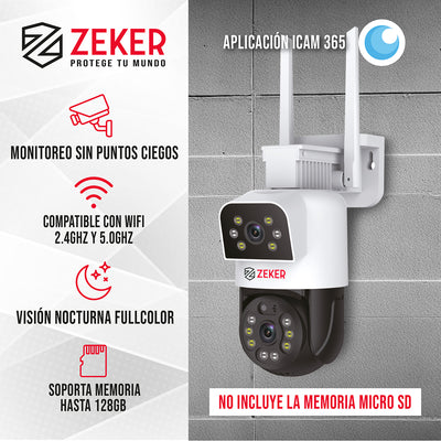 Camara De Seguridad 5g Zeker Doble 8mp Exterior Impermeable