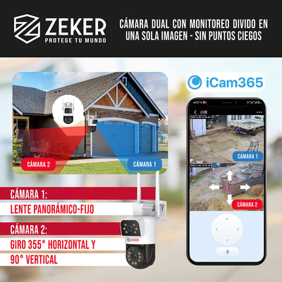 Camara De Seguridad 5g Zeker Doble 8mp Exterior Impermeable