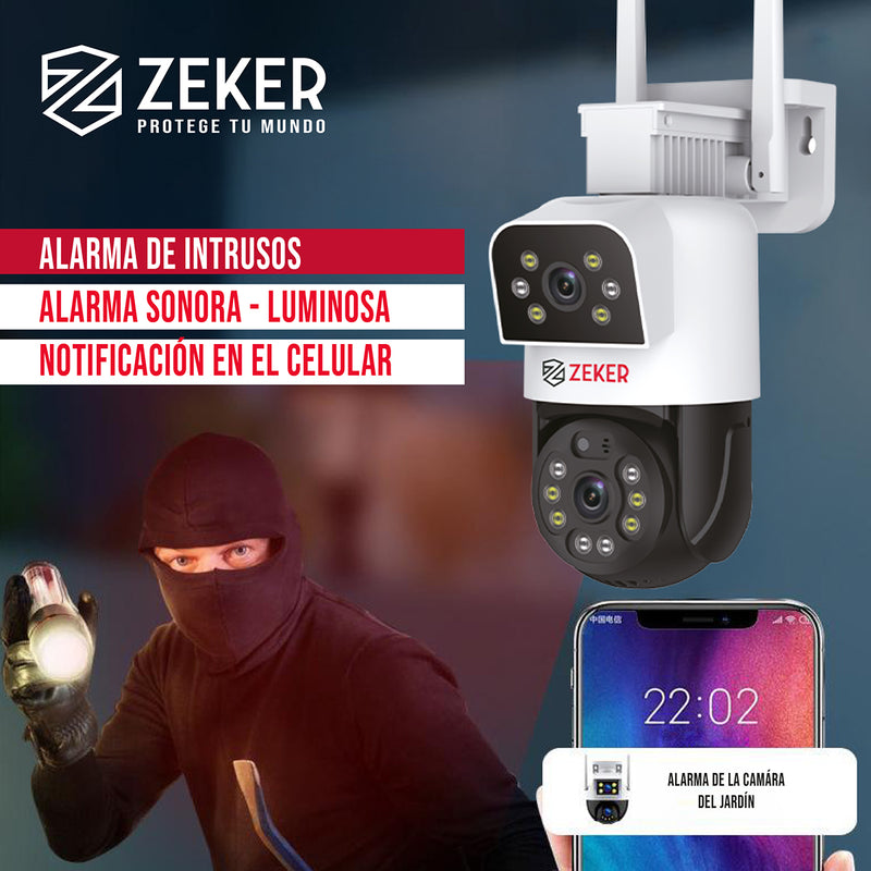 Camara De Seguridad 5g Zeker Doble 8mp Exterior Impermeable