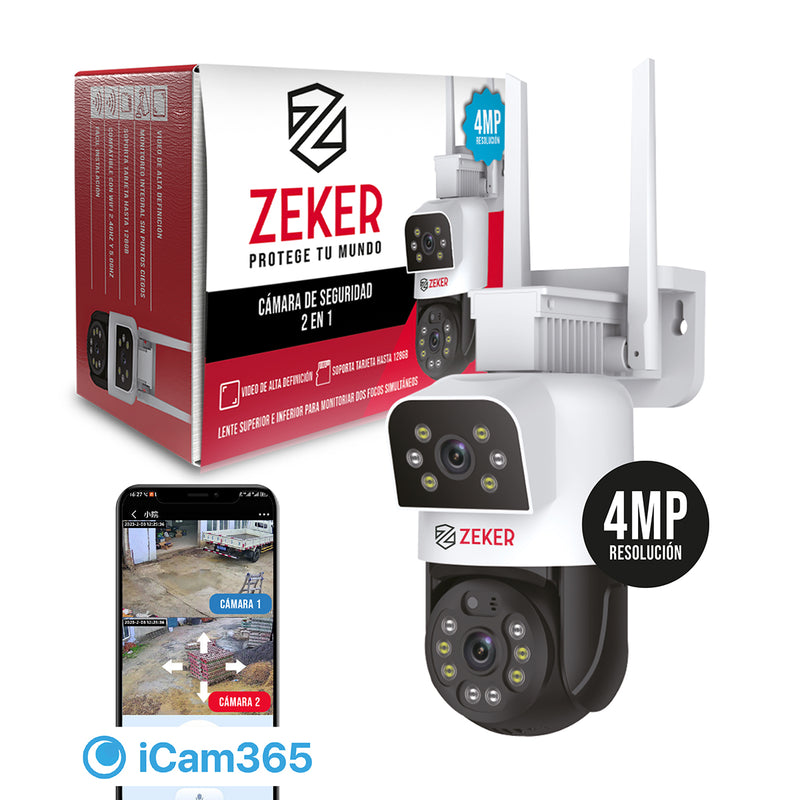 Camara De Seguridad 5g Zeker Doble 8mp Exterior Impermeable