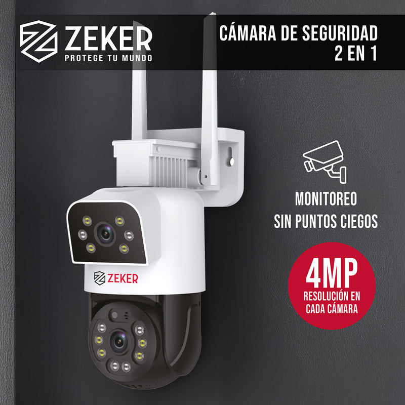 Pack X2 Camara De Seguridad 5g Zeker Doble 8mp Impermeable