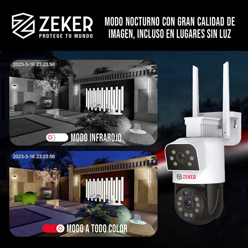 Pack X2 Camara De Seguridad 5g Zeker Doble 8mp Impermeable