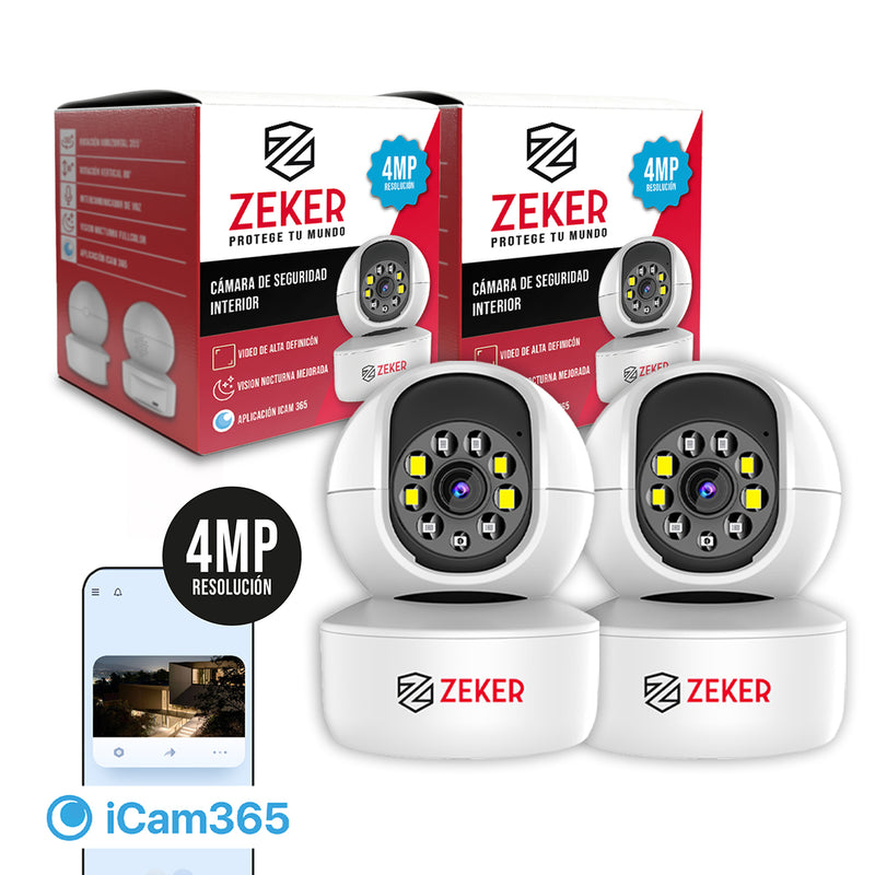 Pack X2 Camara De Seguridad Interior Wifi Ip Zeker 4mp 5g