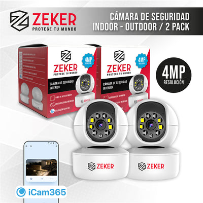 Pack X2 Camara De Seguridad Interior Wifi Ip Zeker 4mp 5g
