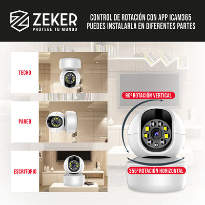 Pack X2 Camara De Seguridad Interior Wifi Ip Zeker 4mp 5g