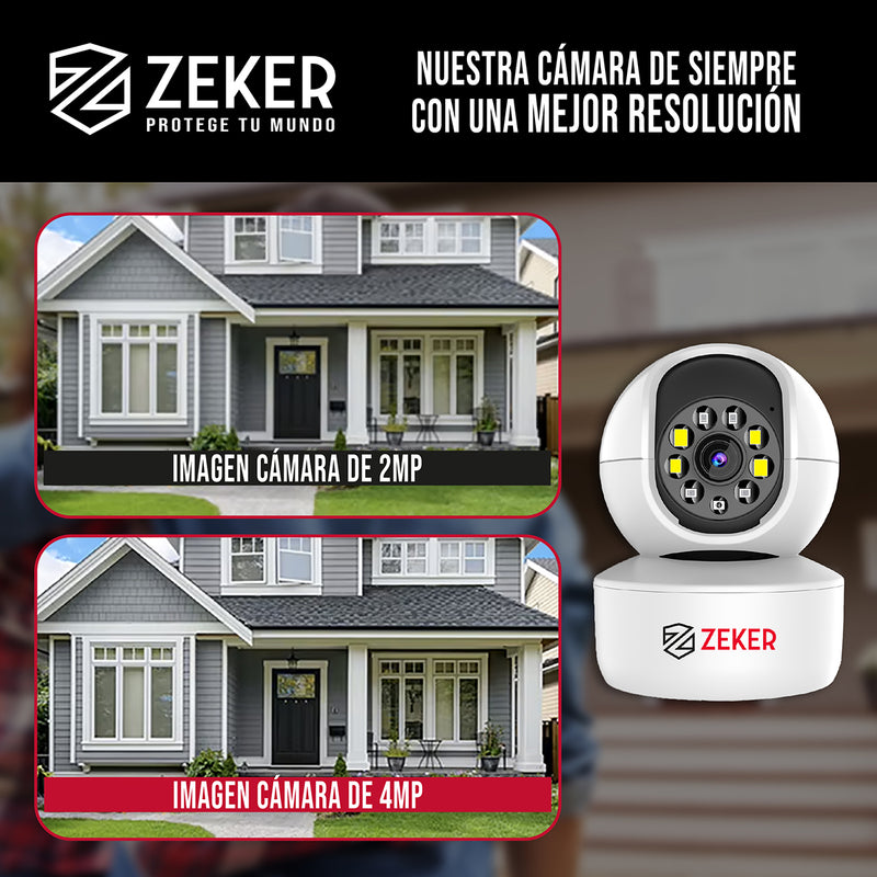 Pack X2 Camara De Seguridad Interior Wifi Ip Zeker 4mp 5g